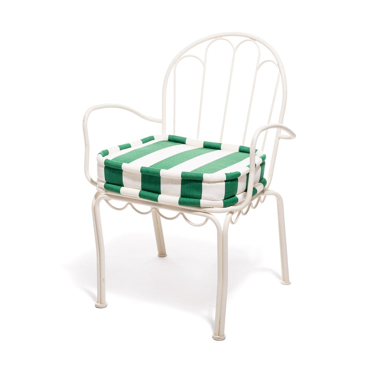 The Al Fresco Dining Chair Cushion - Crew Canyon Green Stripe Al Fresco Chair Cushion Business & Pleasure Co.
