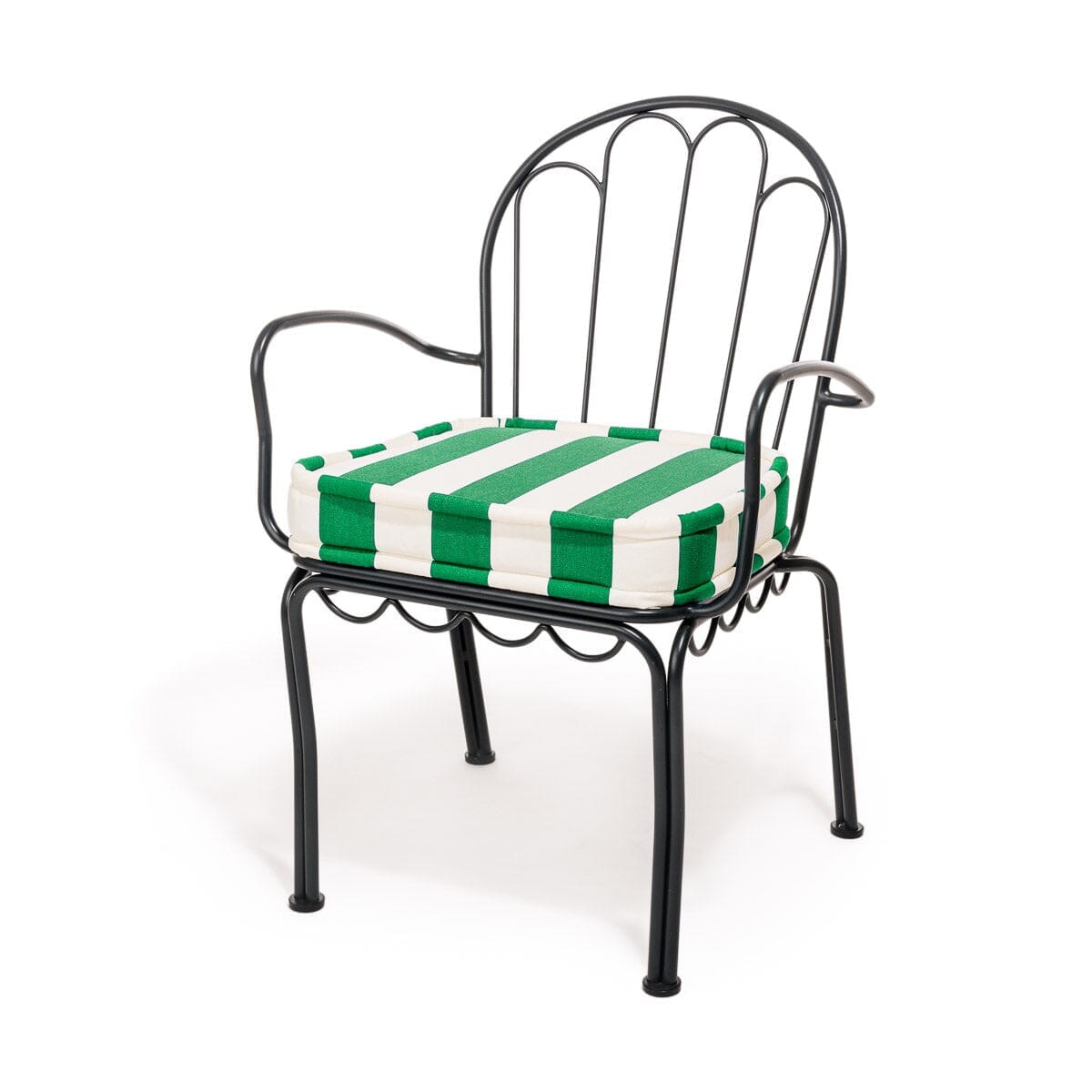 The Al Fresco Dining Chair Cushion - Crew Canyon Green Stripe Al Fresco Chair Cushion Business & Pleasure Co.