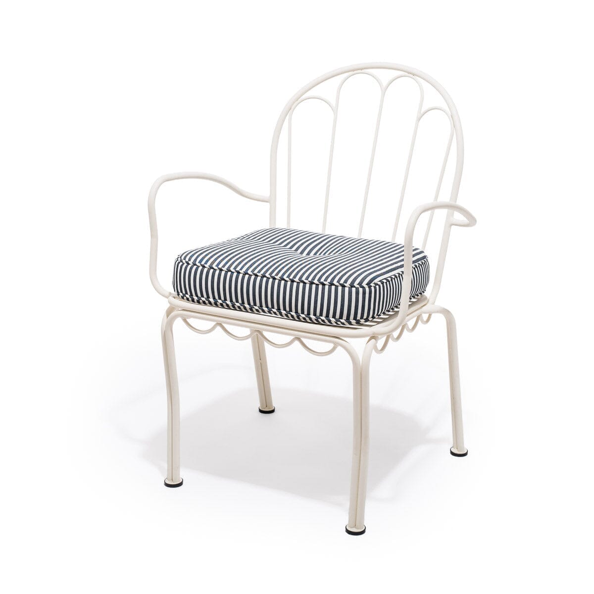 The Al Fresco Dining Chair in Lauren's Navy Stripe | Antique White Frame Al Fresco Dining Chair Business & Pleasure Co Aus