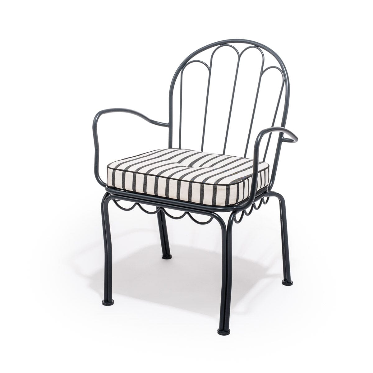 The Al Fresco Chair Cushion - Monaco Black Stripe Al Fresco Chair Cushion Business & Pleasure Co Aus