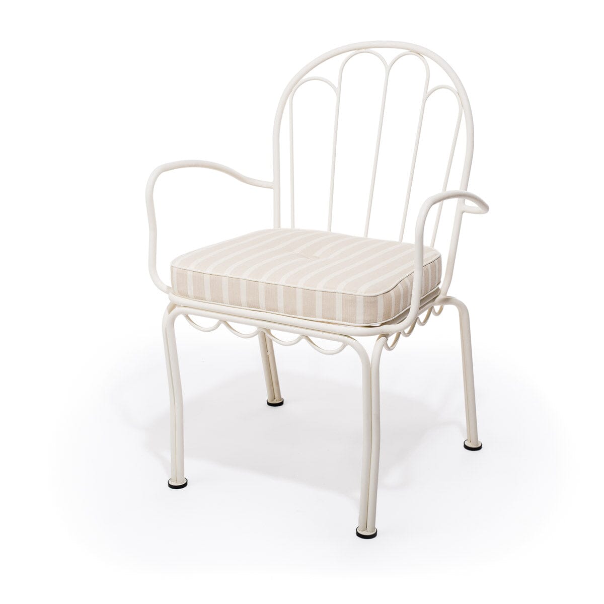 The Al Fresco Dining Chair in Monaco Natural Stripe | Antique White Frame Al Fresco Dining Chair Business & Pleasure Co Aus