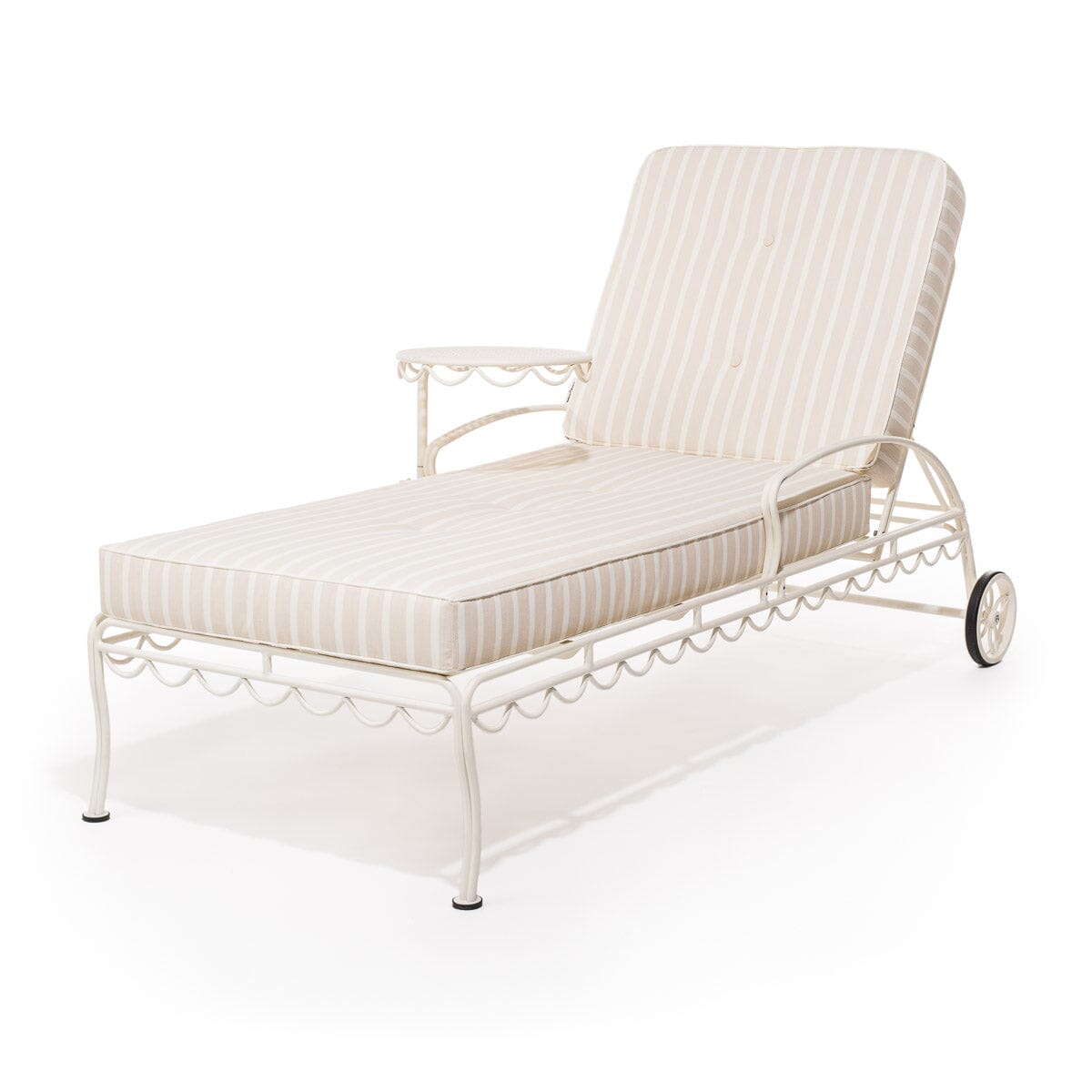 The Al Fresco Sun Lounger Cushion - Monaco Natural Stripe Al Fresco Sun Lounger Cushions Business & Pleasure Co Aus 