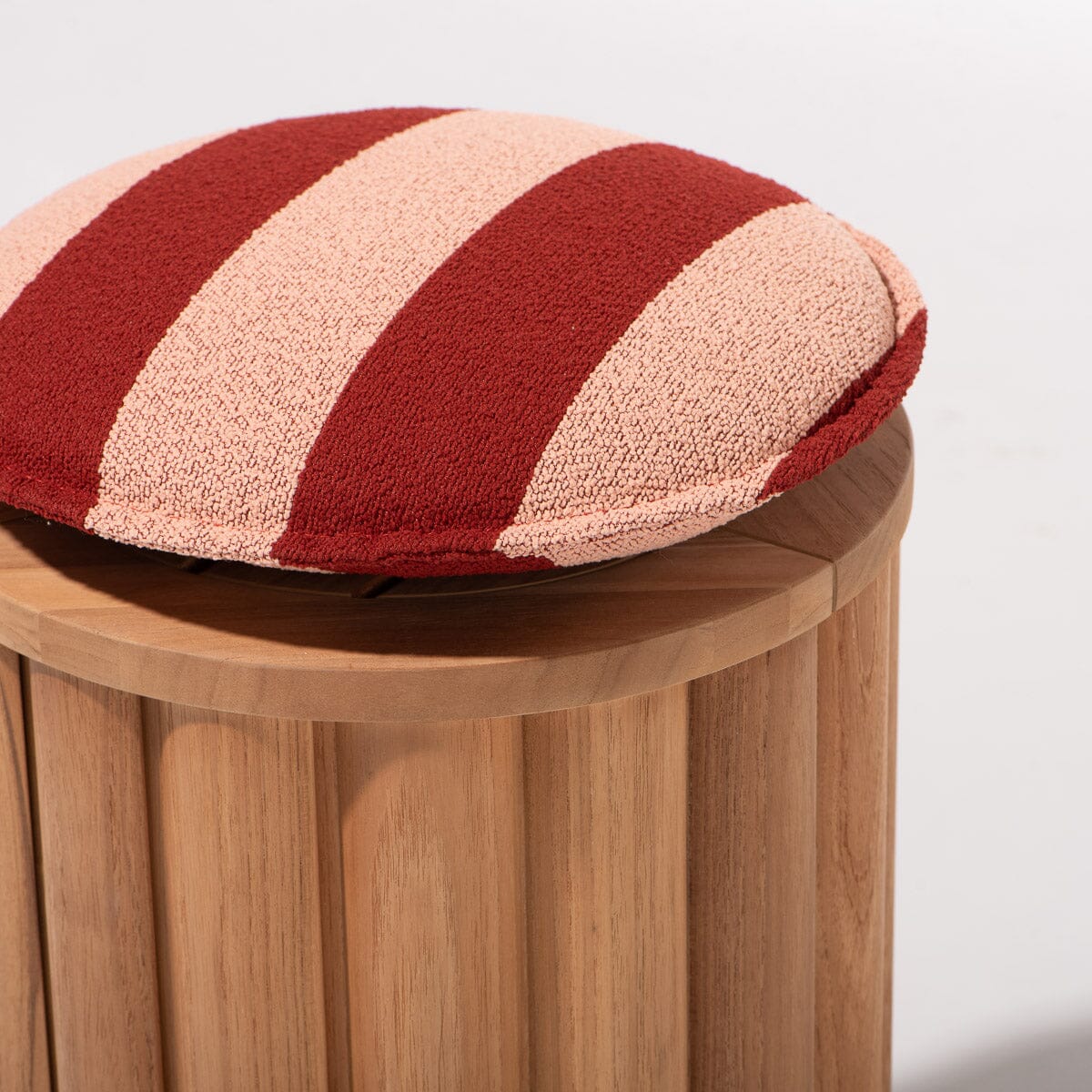 Daisy Teak Stool Kit - Teakwood & Terry Terracotta Stripe Daisy Stool Kit Business & Pleasure Co Aus