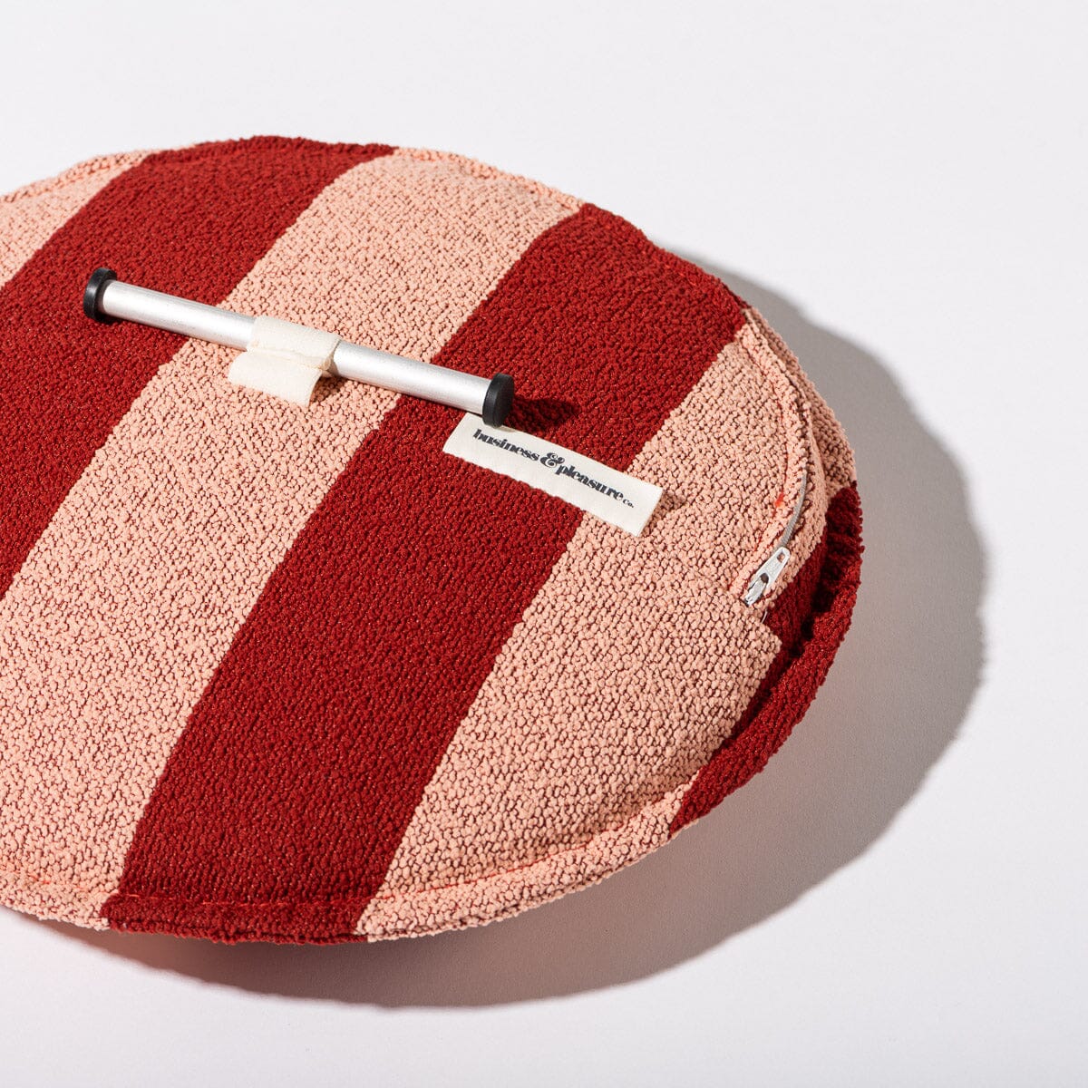 Daisy Teak Stool Kit - Teakwood & Terry Terracotta Stripe Daisy Stool Kit Business & Pleasure Co Aus