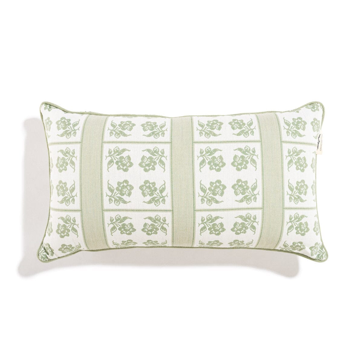 The Rectangle Throw Pillow x Julia Berolzheimer in Jacquard Green Rectangle Throw Pillow B&P Co. x Julia Berolzheimer