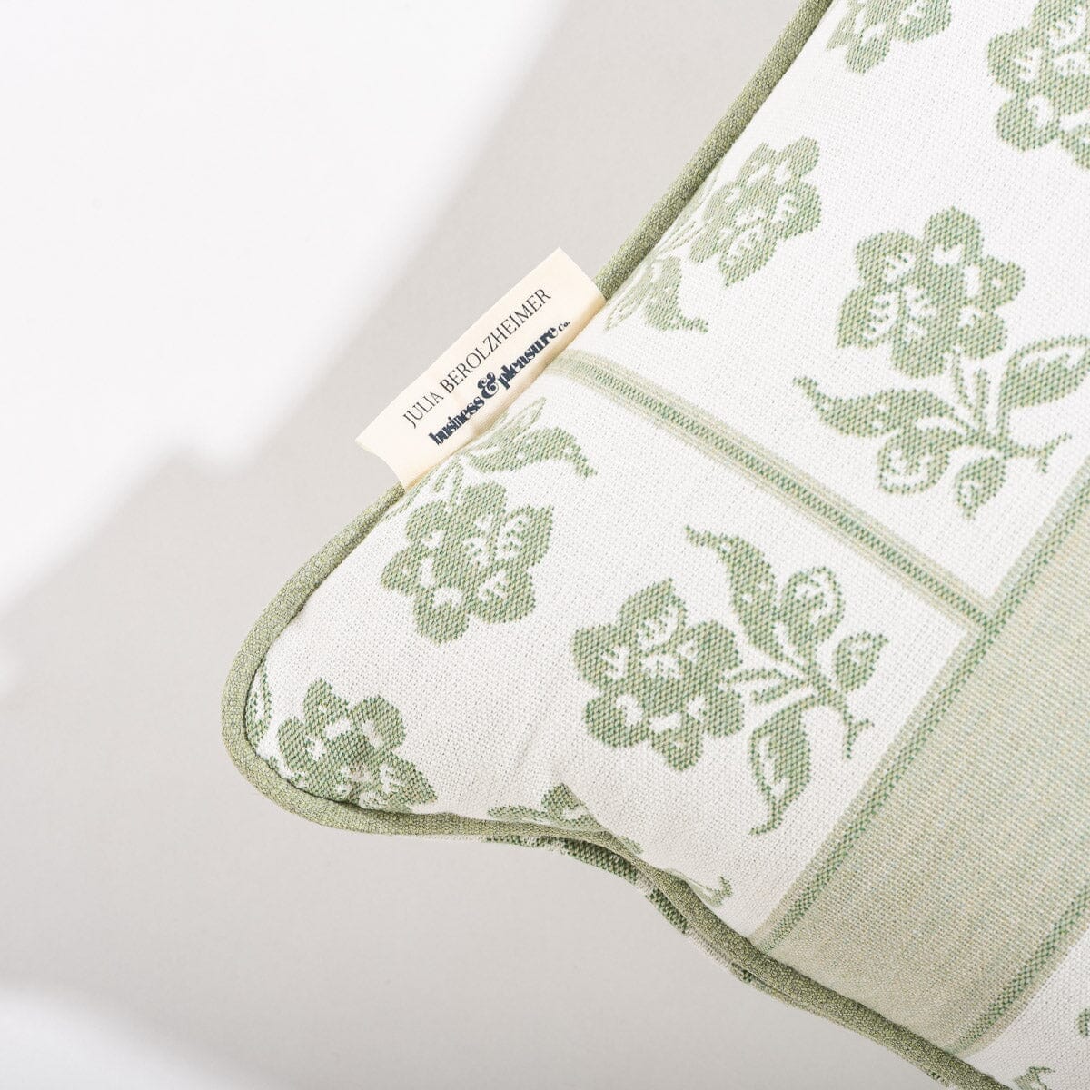 The Rectangle Throw Pillow x Julia Berolzheimer in Jacquard Green Rectangle Throw Pillow B&P Co. x Julia Berolzheimer