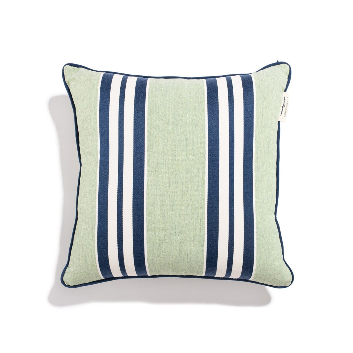 The Small Square Throw Pillow x Julia Berolzheimer in Green Stripes Small Square Throw Pillow B&P Co. x Julia Berolzheimer