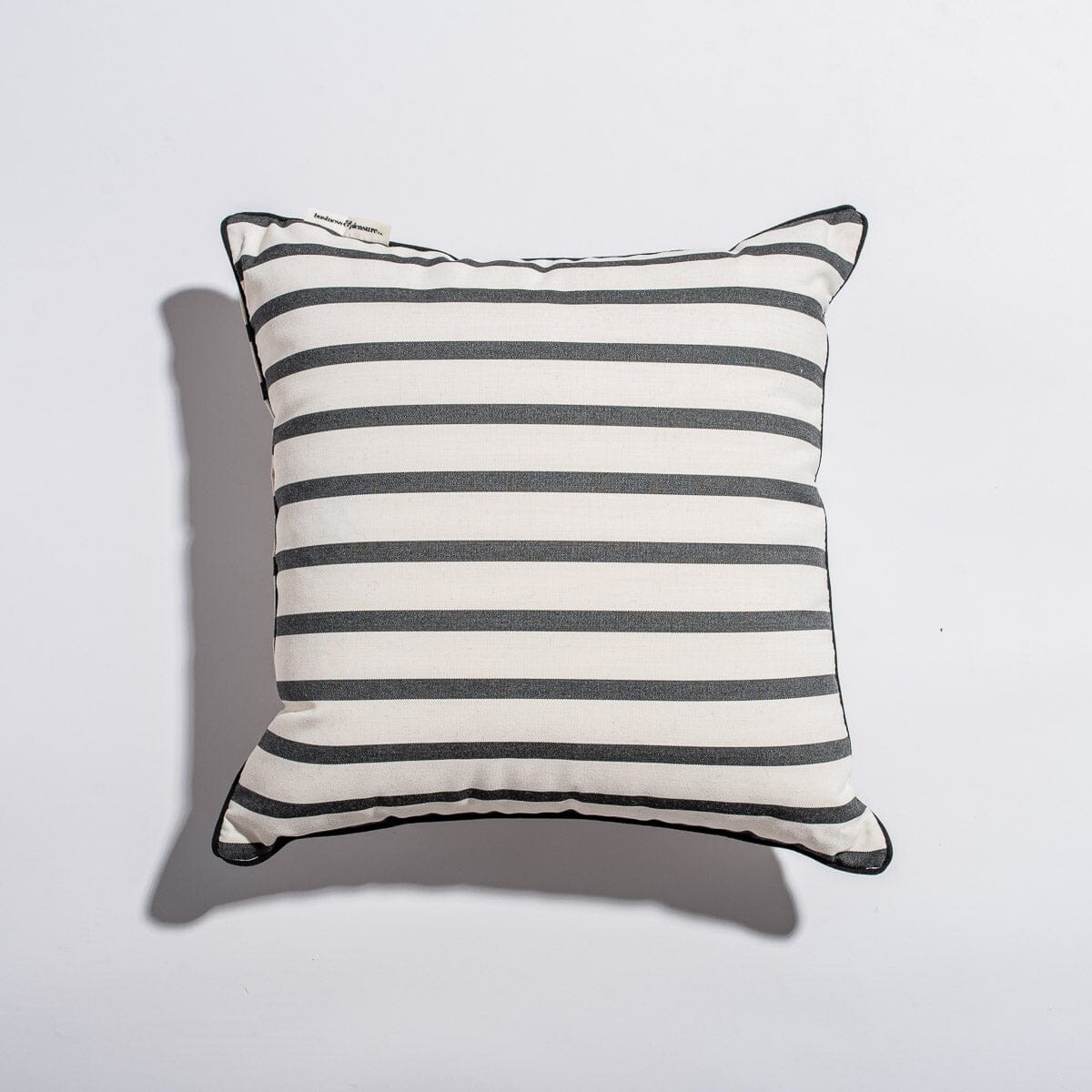 The Small Square Throw Pillow - Monaco Black Stripe Small Square Throw Business & Pleasure Co Aus 