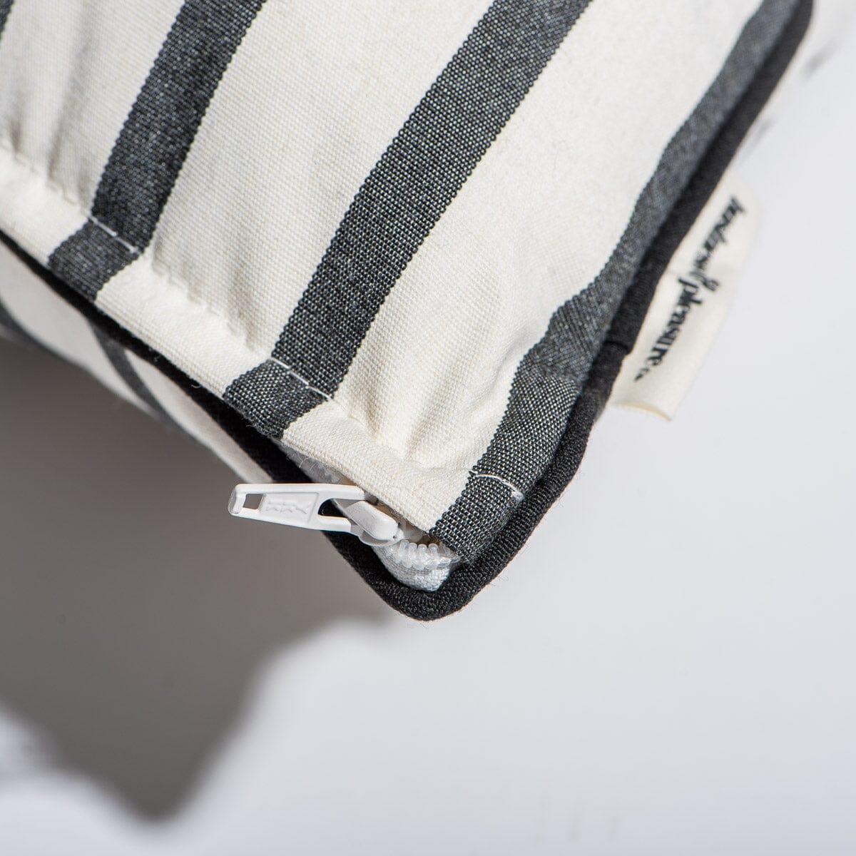 The Small Square Throw Pillow - Monaco Black Stripe Small Square Throw Business & Pleasure Co Aus