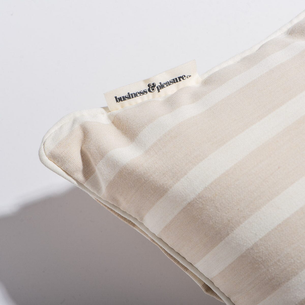 The Small Square Throw Pillow - Monaco Natural Stripe Small Square Throw Business & Pleasure Co Aus