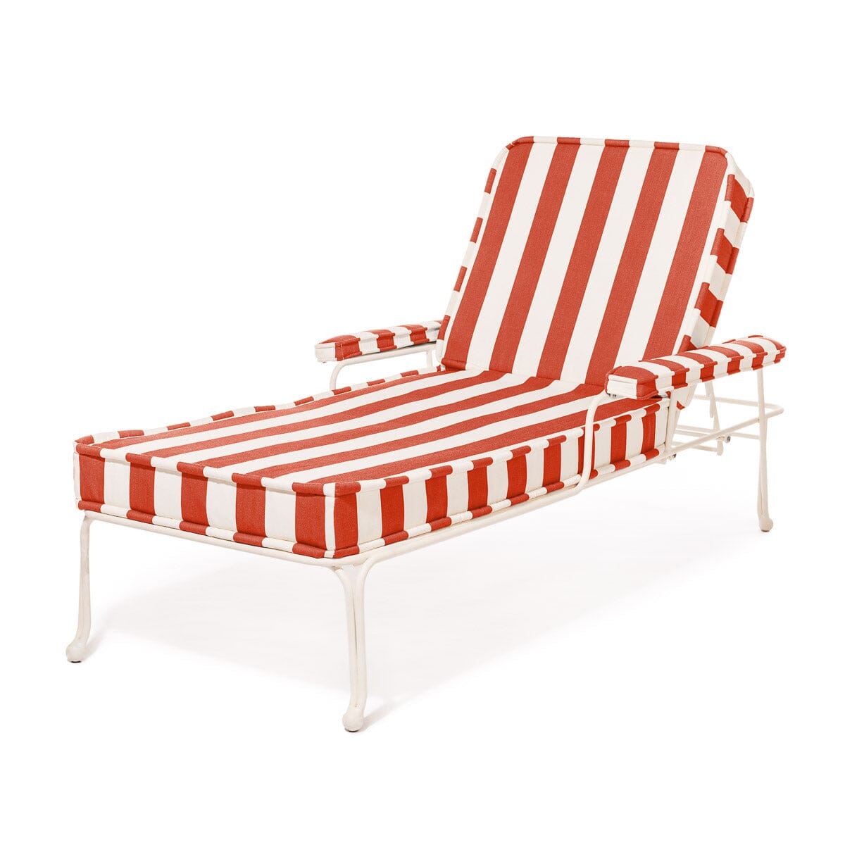 The Waterhouse Sun Lounger in Crew Le Sirenuse Stripe | Antique White Frame Kit Business & Pleasure Co.