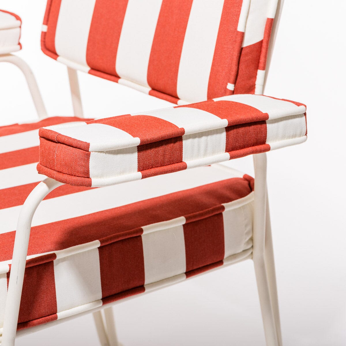 The Waterhouse Dining Chair in Crew Le Sirenuse Stripe | Antique White Frame Kit Business & Pleasure Co.