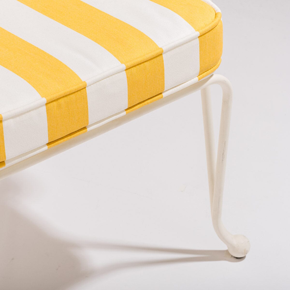The Waterhouse Dining Chair in Crew Mimosa Yellow Stripe | Antique White Frame Kit Business & Pleasure Co.