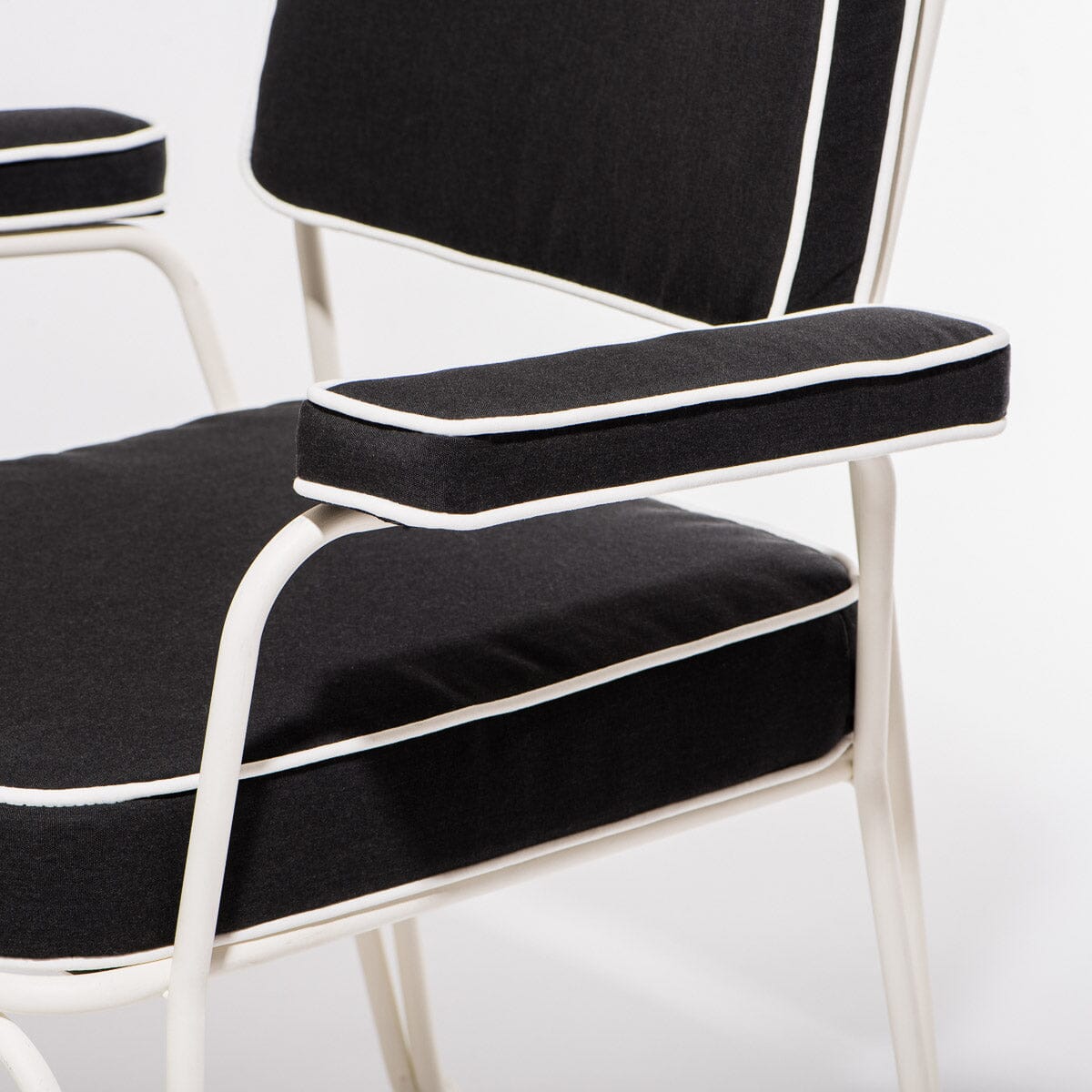 The Waterhouse Dining Chair in Rivie Black | Antique White Frame Kit Business & Pleasure Co.