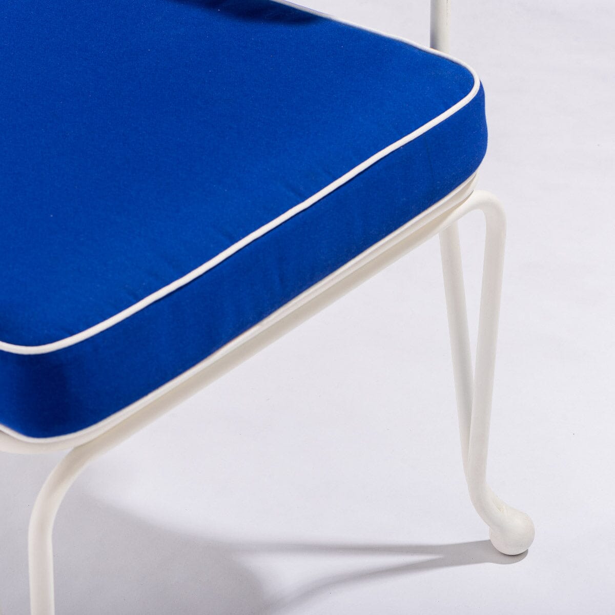 The Waterhouse Dining Chair in Rivie Mediterranean Blue | Antique White Frame Kit Business & Pleasure Co.
