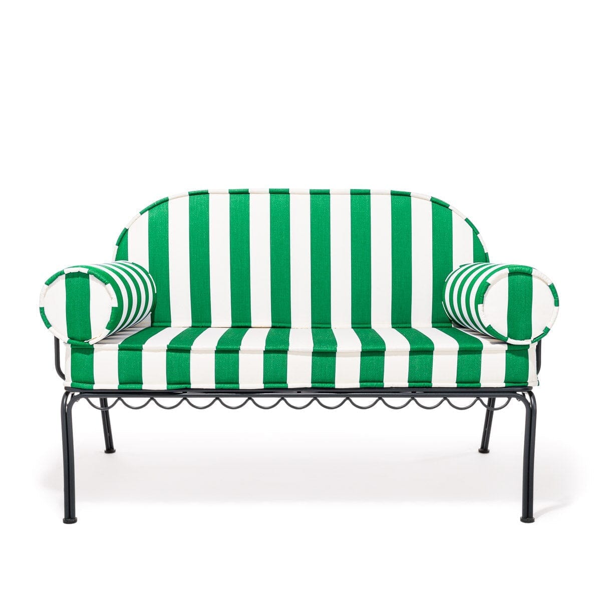The Al Fresco Love Seat Slip Cover Set - Crew Canyon Green Stripe Al Fresco Love Seat Slip Cover Set Business & Pleasure Co.