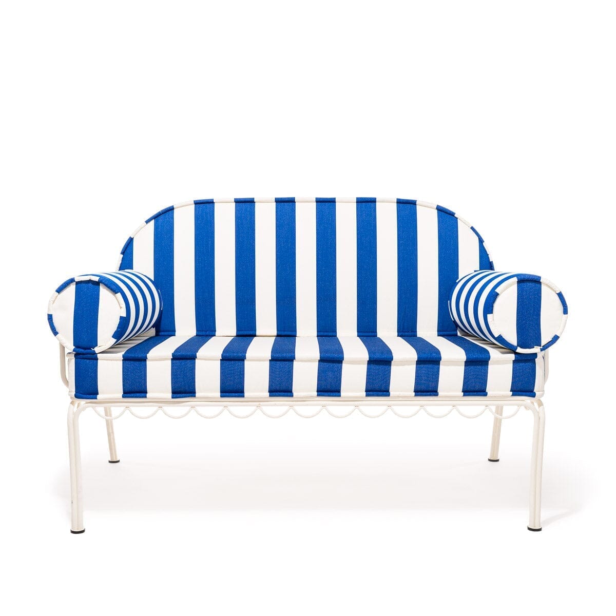 The Al Fresco Love Seat Slip Cover Set - Crew Mediterranean Blue Stripe Al Fresco Love Seat Slip Cover Set Business & Pleasure Co.