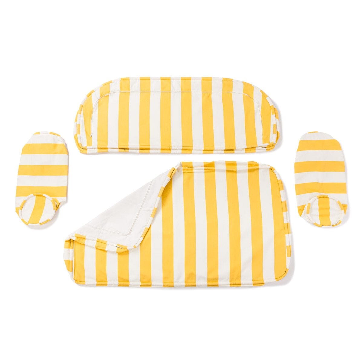 Product image of The Al Fresco Love Seat Slip Cover Set - Crew Mimosa Yellow Stripe Al Fresco Love Seat Slip Cover Set Business & Pleasure Co.