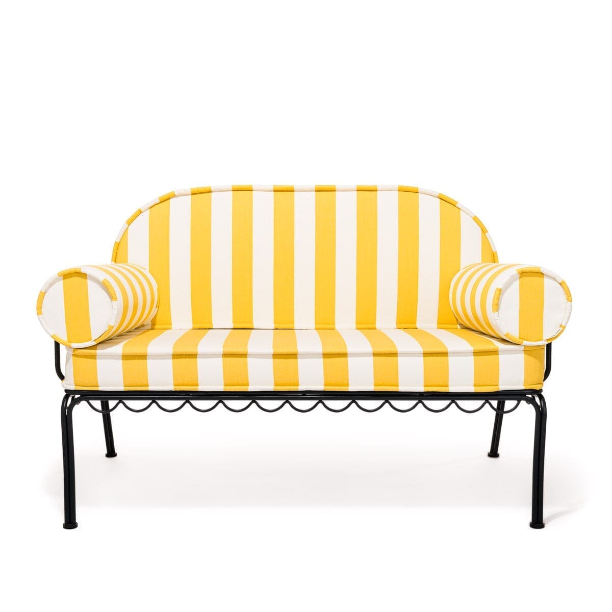 The Al Fresco Love Seat Slip Cover Set - Crew Mimosa Yellow Stripe Al Fresco Love Seat Slip Cover Set Business & Pleasure Co.