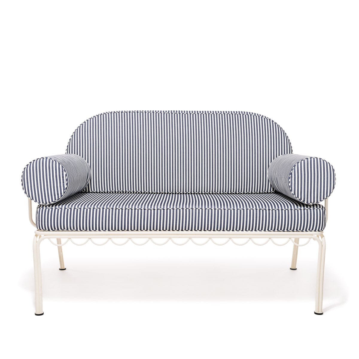 The Al Fresco Love Seat Cushion Cover Set - Lauren's Navy Stripe Al Fresco Love Seat Cushion Set Business & Pleasure Co.