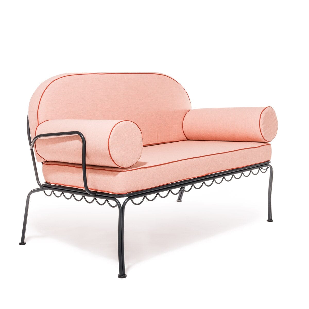 The Al Fresco Love Seat in Rivie Pink | Vintage Black Frame Al Fresco Love Seat Kit Business & Pleasure Co.