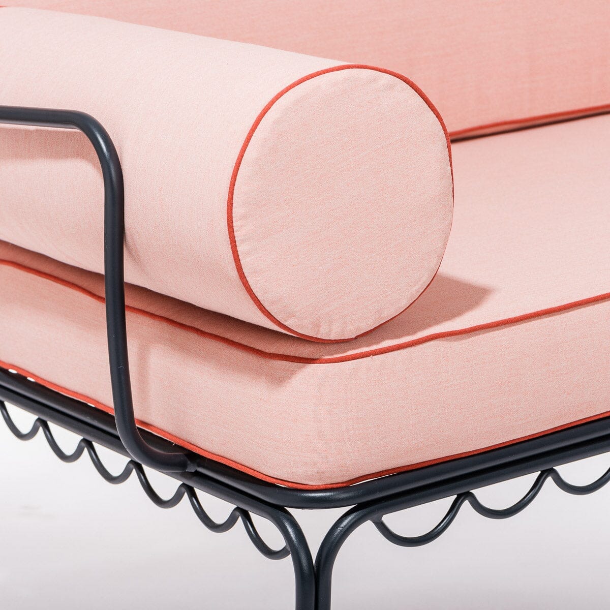 The Al Fresco Love Seat in Rivie Pink | Vintage Black Frame Al Fresco Love Seat Kit Business & Pleasure Co.