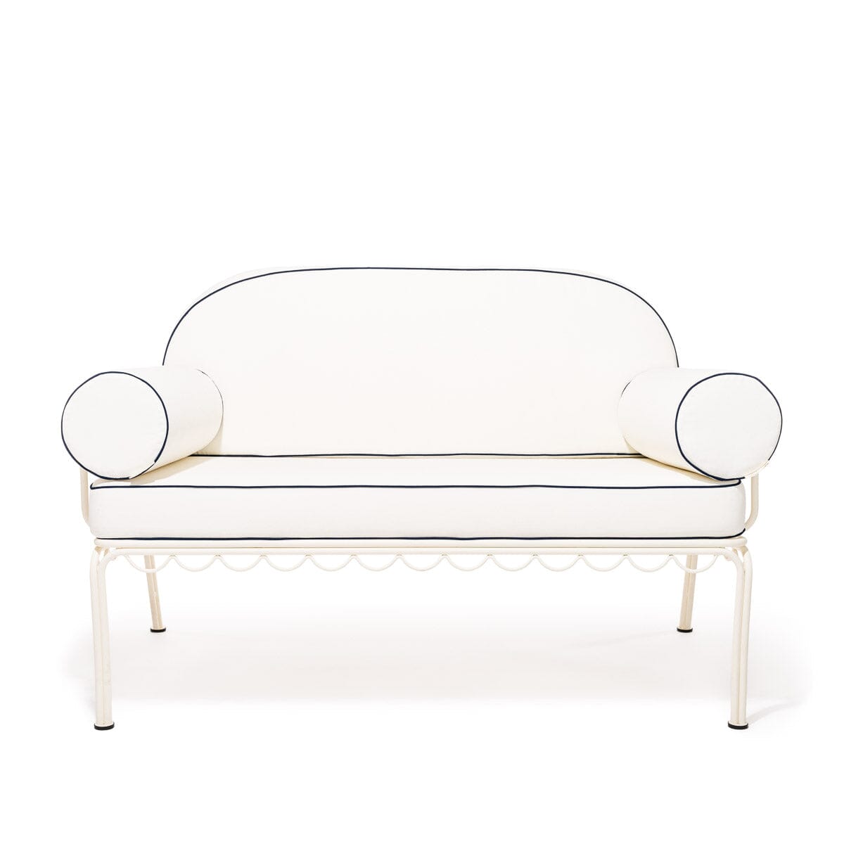 The Al Fresco Love Seat Cushion Cover Set - Rivie White Al Fresco Love Seat Cushion Set Business & Pleasure Co.