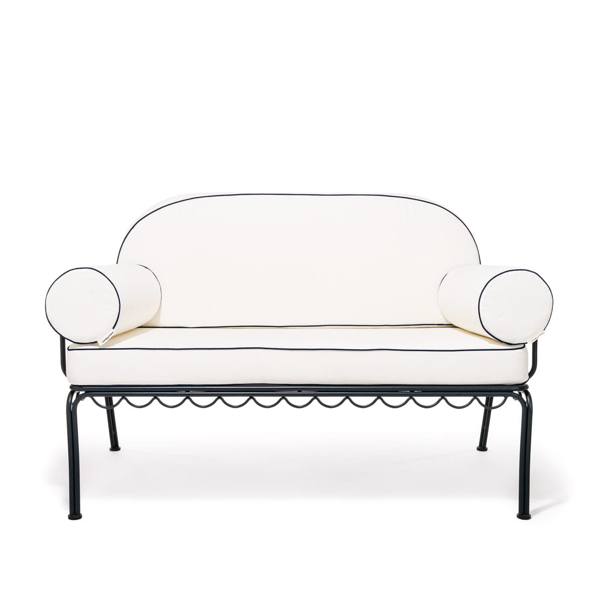 The Al Fresco Love Seat Cushion Cover Set - Rivie White Al Fresco Love Seat Cushion Set Business & Pleasure Co.
