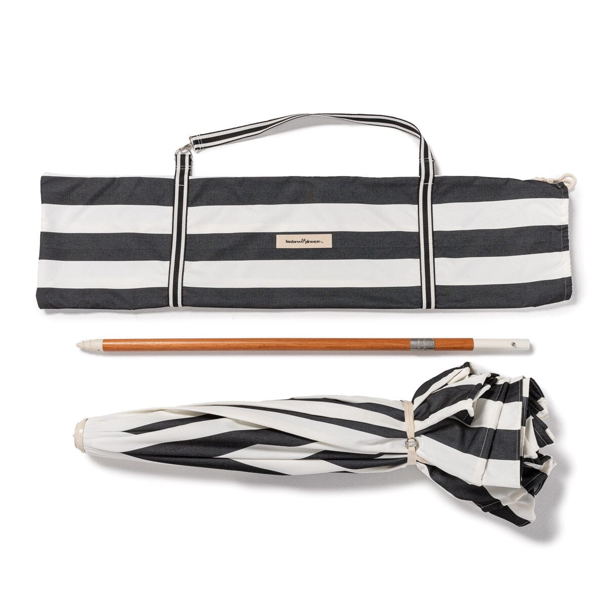 The Amalfi Umbrella - Crew Vintage Black Stripe Amalfi Umbrella Business & Pleasure Co Aus