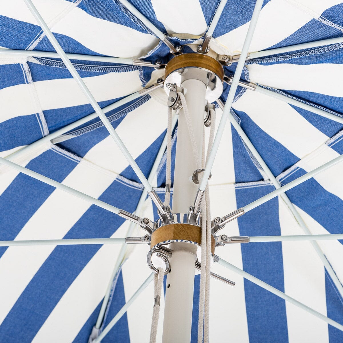 The Patio Umbrella - Crew Mediterranean Blue Stripe Patio Umbrella Business & Pleasure Co.