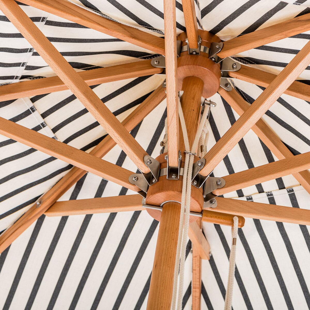 The Market Umbrella - Monaco Black Stripe Market Umbrella Business & Pleasure Co Aus