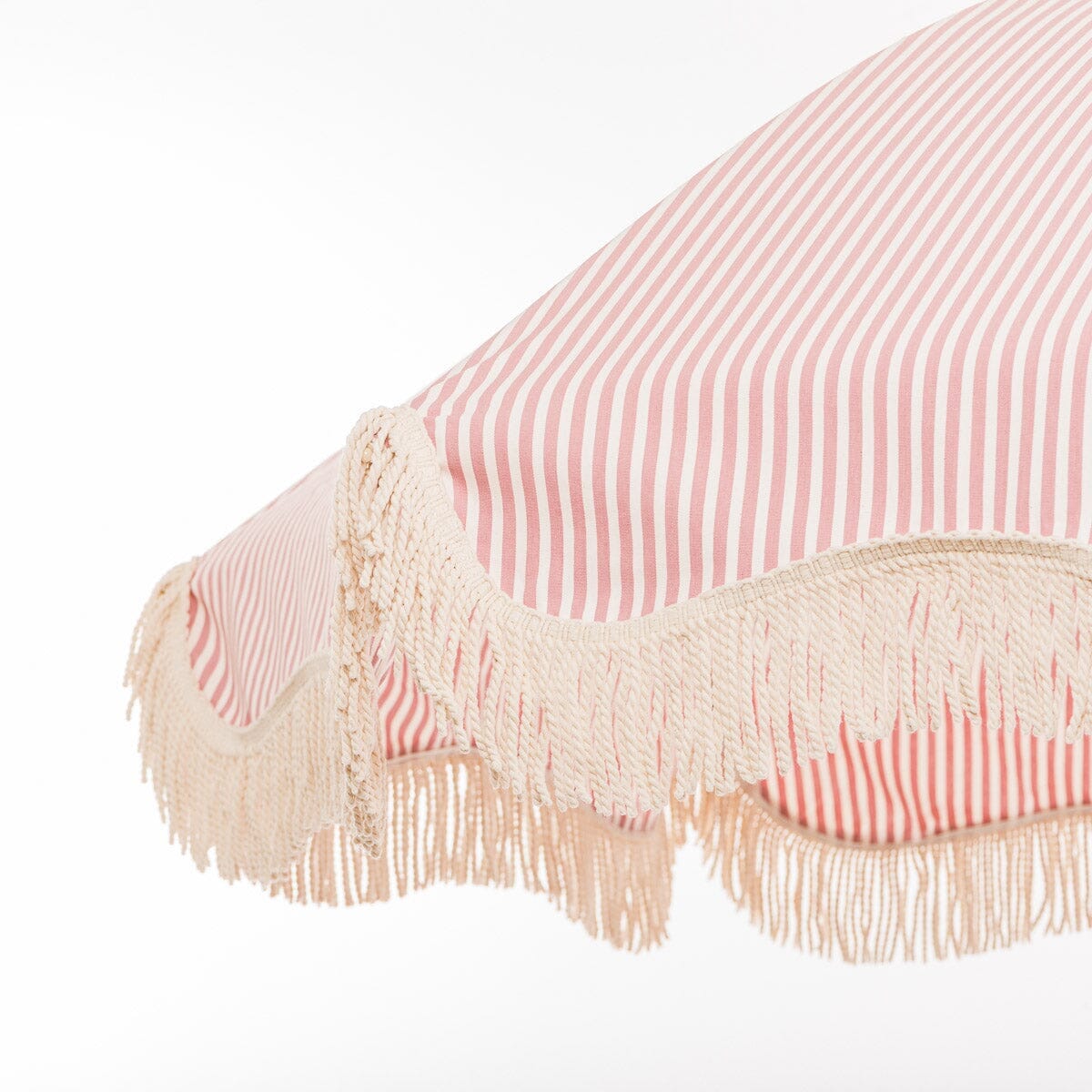 The Rio Fringed Umbrella - Lauren's Pink Stripe Rio Umbrella Business & Pleasure Co Aus