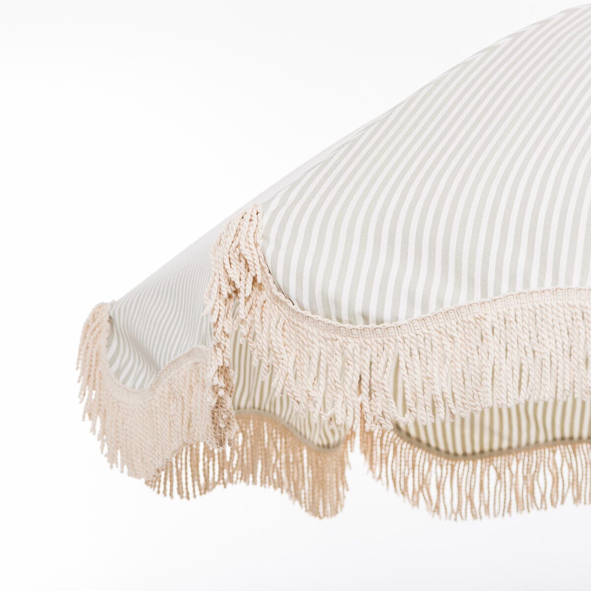 The Rio Fringed Umbrella - Lauren's Sage Stripe Rio Umbrella Business & Pleasure Co Aus