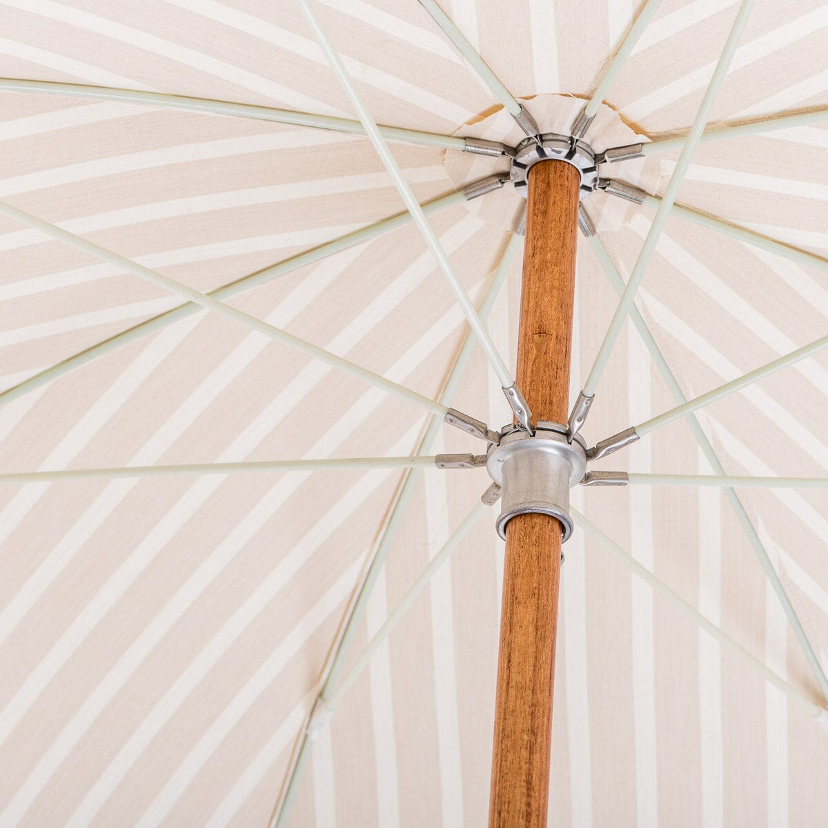 The Premium Beach Umbrella - Monaco Natural Stripe Premium Beach Umbrella Business & Pleasure Co Aus