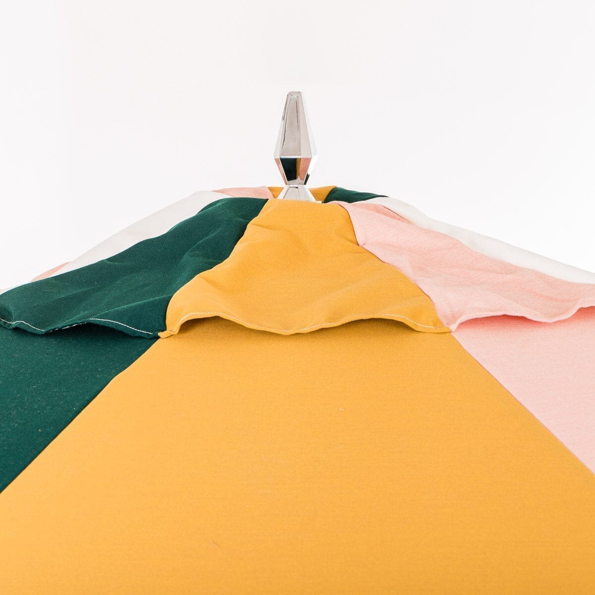 The Resort Market Umbrella in 70s Panel Cinque | 10' Antique White Frame Resort Market Umbrella Kit Business & Pleasure Co.