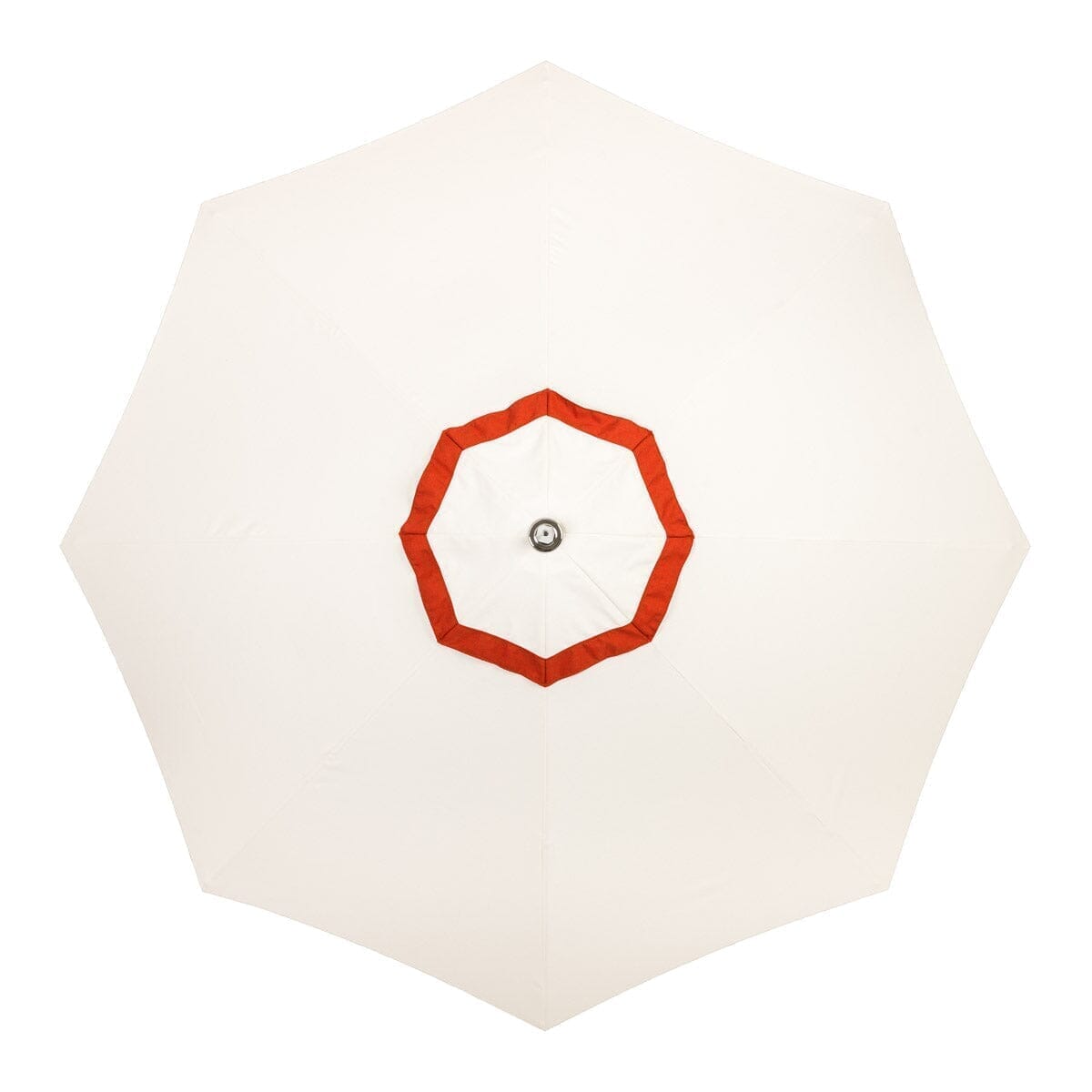 The Resort Market Umbrella in Border Valance Le Sirenuse | 10' Antique White Frame Resort Market Umbrella Kit Business & Pleasure Co.