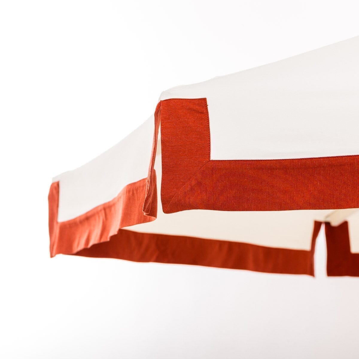 The Resort Market Umbrella in Border Valance Le Sirenuse | 10' Antique White Frame Resort Market Umbrella Kit Business & Pleasure Co.