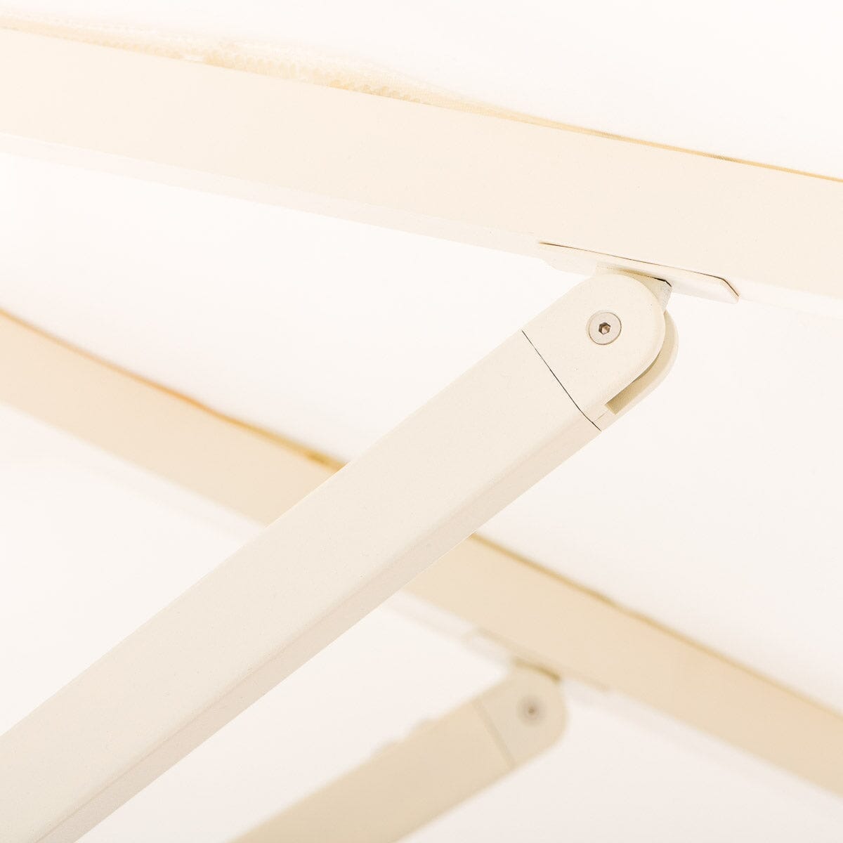 The Resort Market Umbrella in Border Valance Mimosa Yellow | 10' Antique White Frame Resort Market Umbrella Kit Business & Pleasure Co.