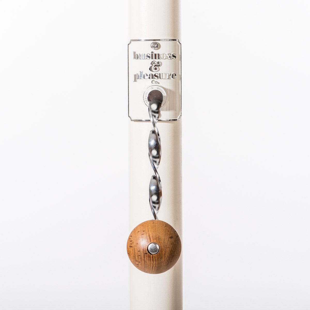 The Resort Market Umbrella in Border Valance Mimosa Yellow | 8' Antique White Frame Resort Market Umbrella Kit Business & Pleasure Co.