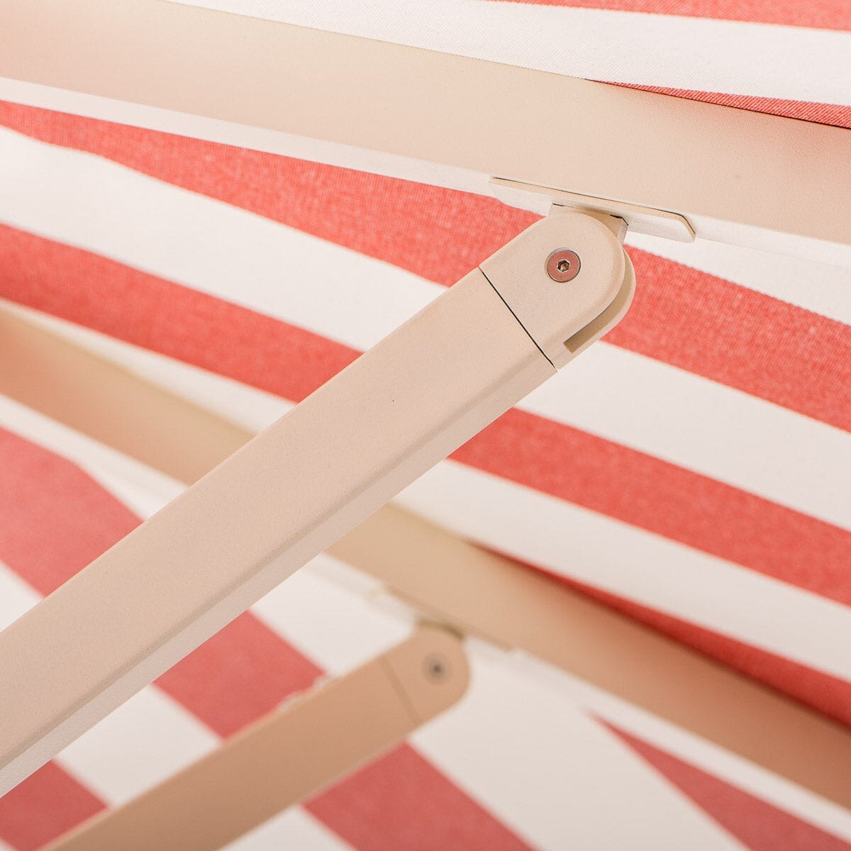 The Resort Market Umbrella in Crew Le Sirenuse Stripe | 8' Antique White Frame Resort Market Umbrella Kit Business & Pleasure Co.