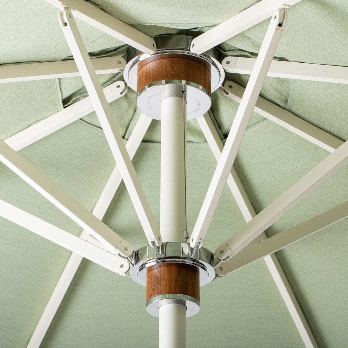 The Resort Market Umbrella x Julia Berolzheimer in Jacquard Green | 10' Antique White Frame Resort Market Umbrella Kit Business & Pleasure Co Aus