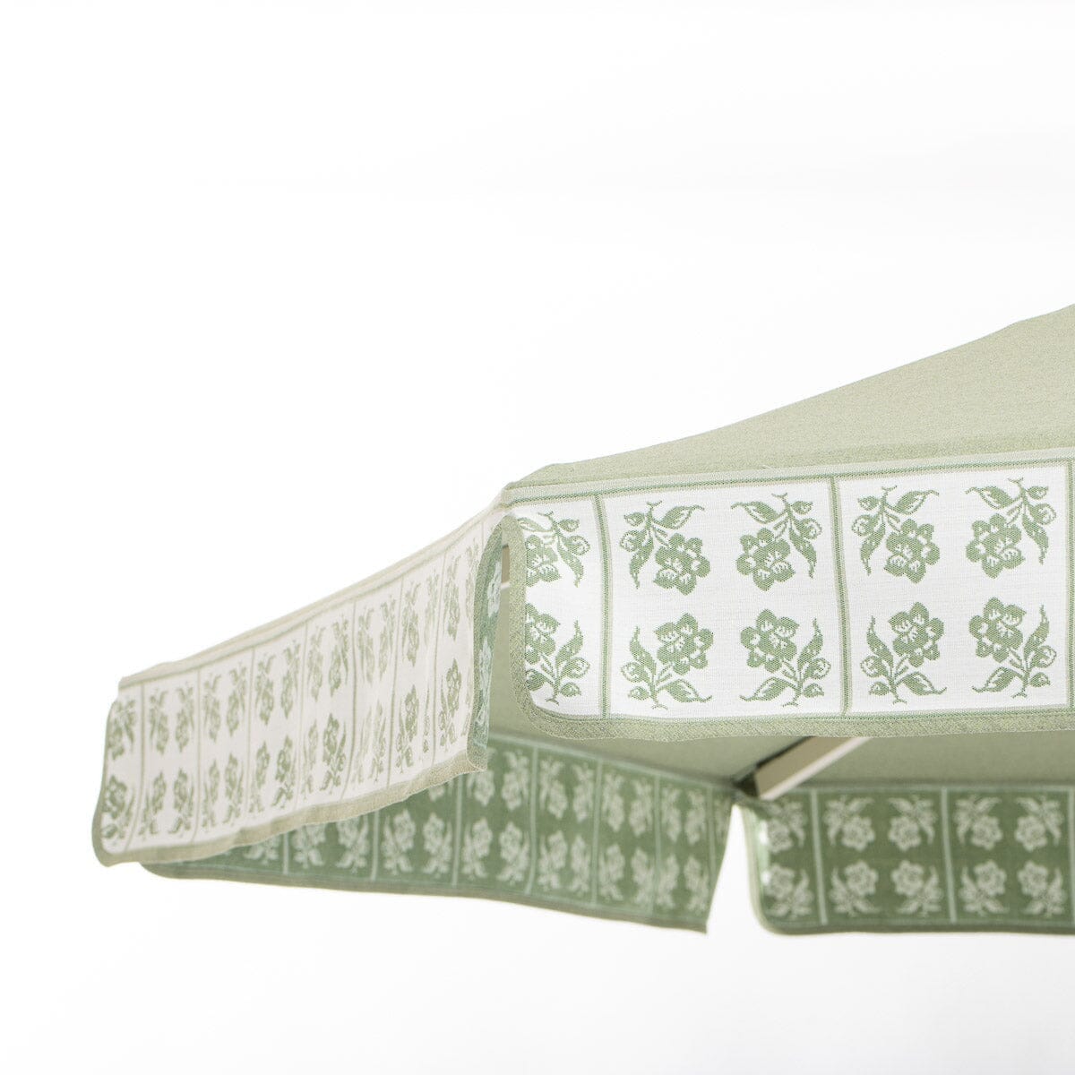 The Resort Market Umbrella x Julia Berolzheimer in Jacquard Green | 10' Antique White Frame Resort Market Umbrella Kit Business & Pleasure Co Aus