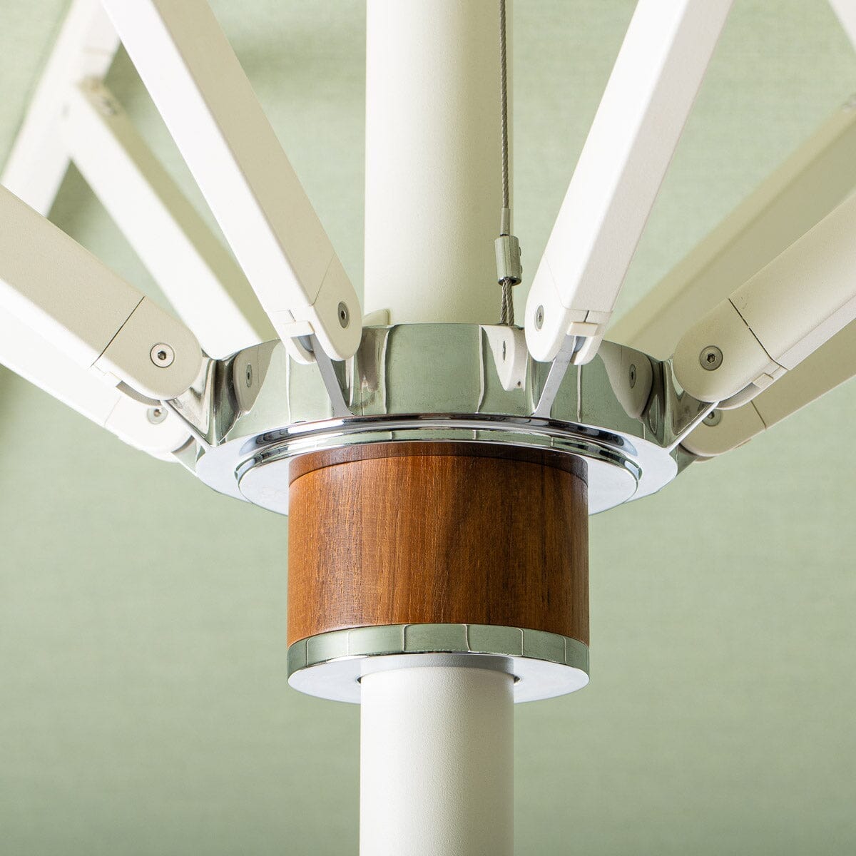 The Resort Market Umbrella x Julia Berolzheimer in Jacquard Green | 10' Antique White Frame Resort Market Umbrella Kit Business & Pleasure Co Aus