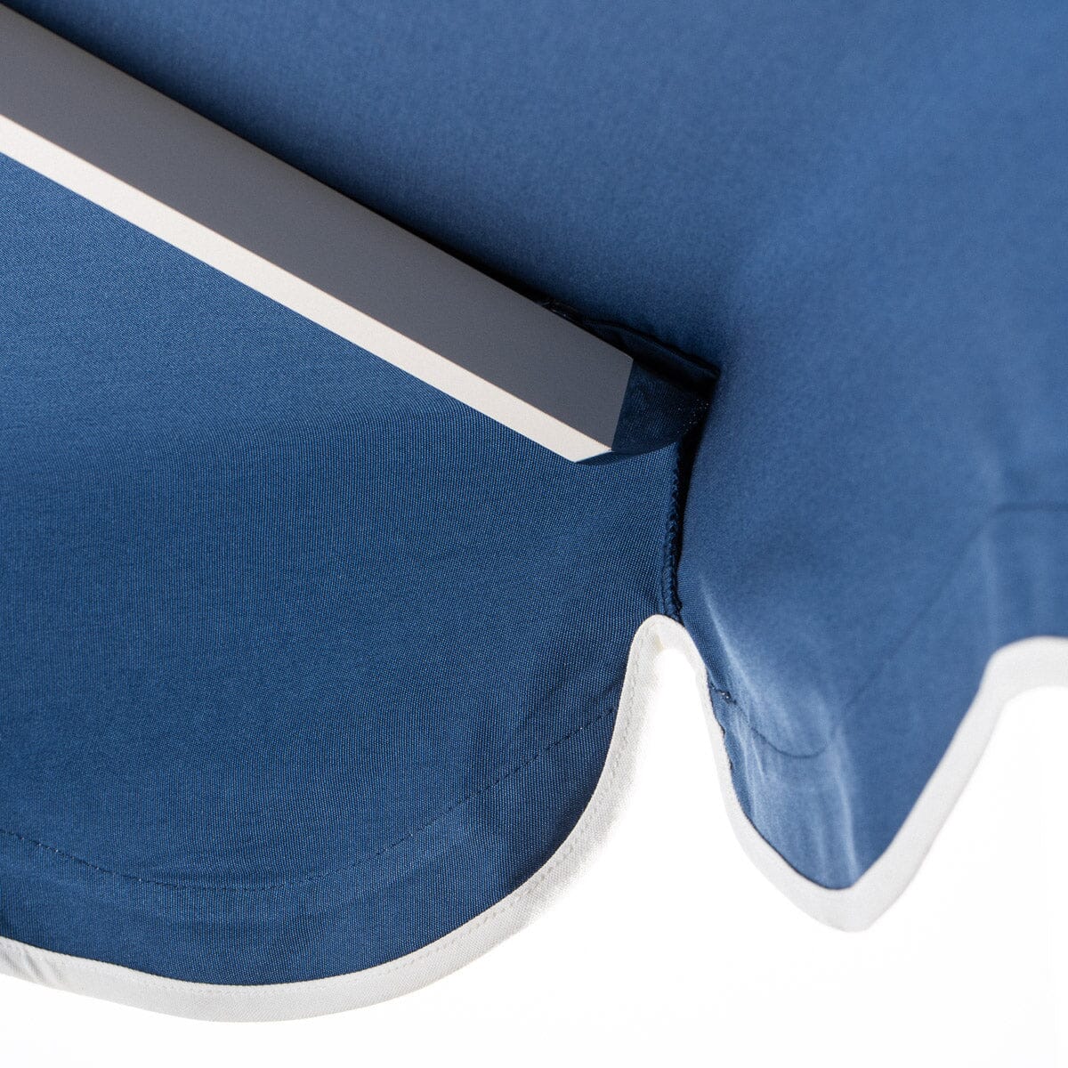 The Resort Market Umbrella x Julia Berolzheimer in Rivie Slate | 10' Antique White Frame Resort Market Umbrella Kit B&P x Julia Berolzheimer