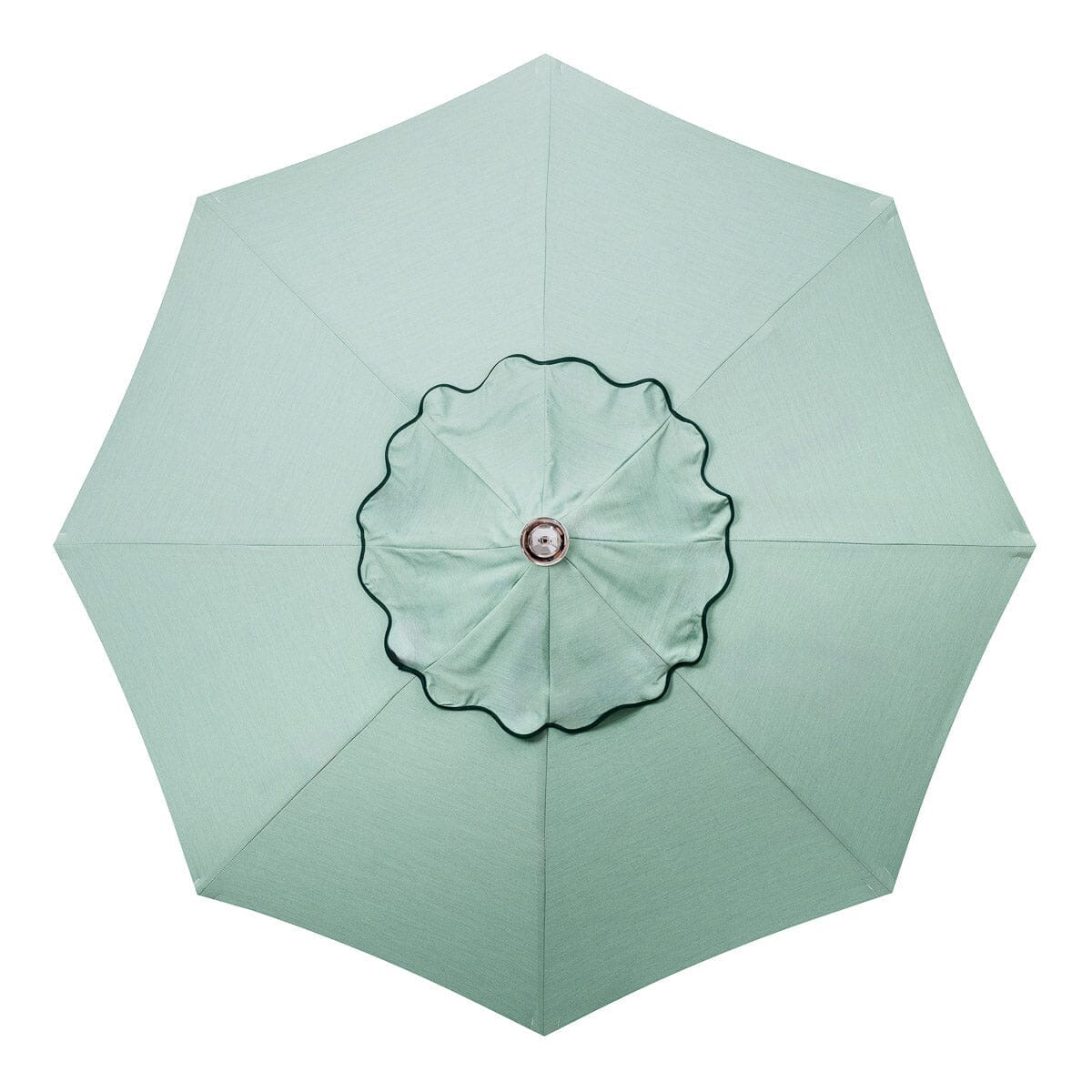 The Resort Market Umbrella in Rivie Green | 10' Antique White Frame Resort Market Umbrella Kit Business & Pleasure Co.