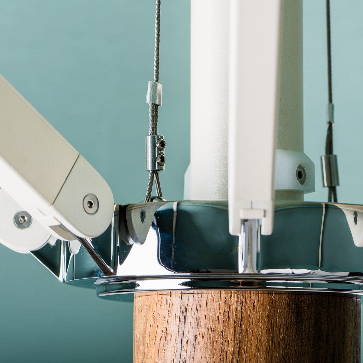 The Resort Market Umbrella in Rivie Green | 10' Antique White Frame Resort Market Umbrella Kit Business & Pleasure Co.