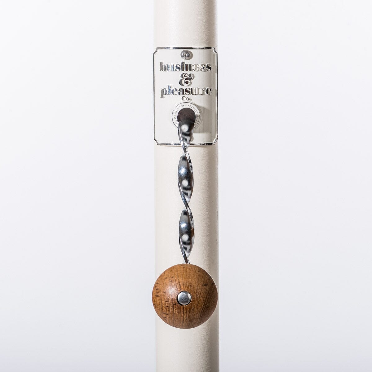 The Resort Market Umbrella in Rivie Green | 10' Antique White Frame Resort Market Umbrella Kit Business & Pleasure Co.