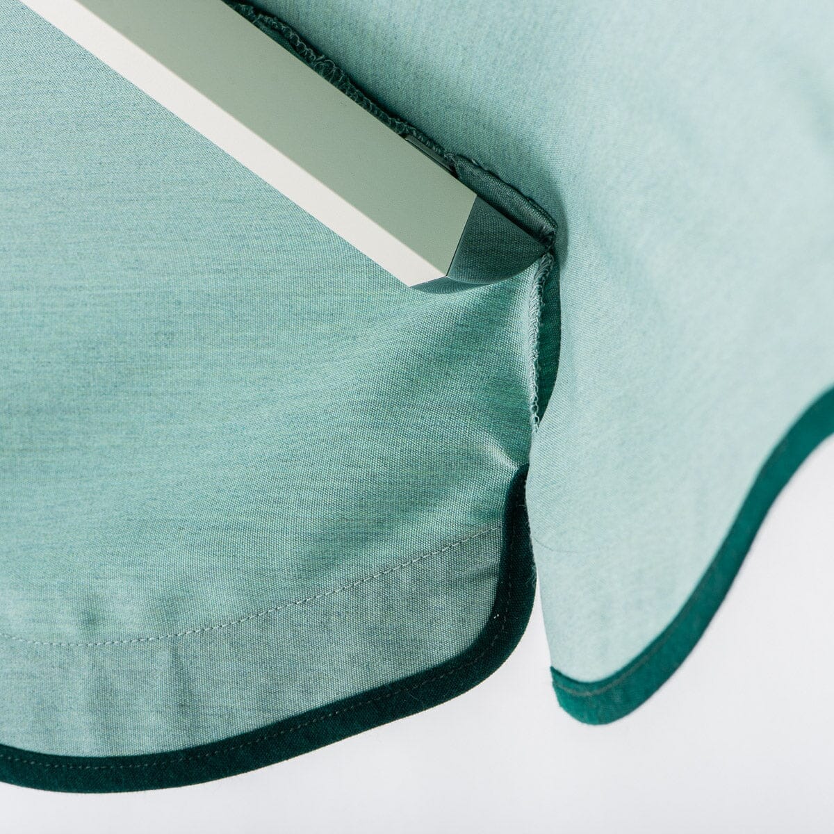 The Resort Market Umbrella in Rivie Green | 8' Antique White Frame Resort Market Umbrella Kit Business & Pleasure Co.