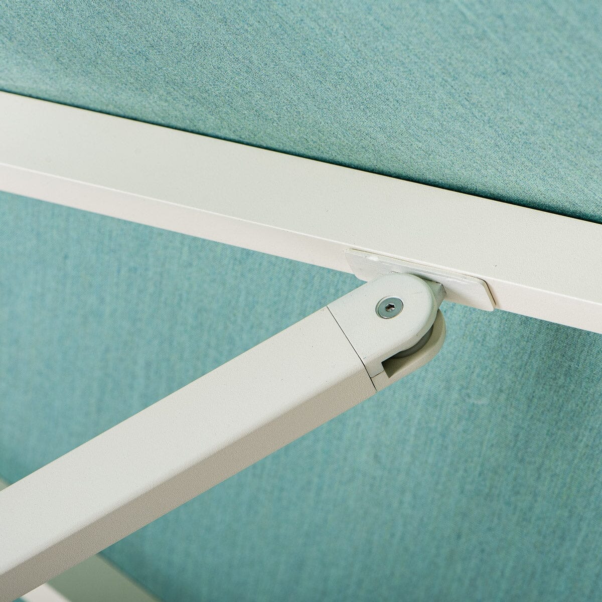 The Resort Market Umbrella in Rivie Green | 8' Antique White Frame Resort Market Umbrella Kit Business & Pleasure Co.