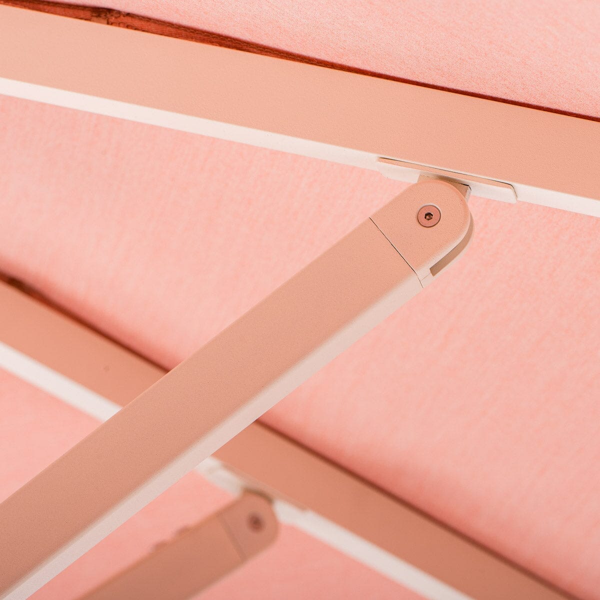 The Resort Market Umbrella in Rivie Pink | 10' Antique White Frame Resort Market Umbrella Kit Business & Pleasure Co.